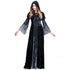Women Halloween costumes Cosplay Costume Vintage Witch Long Sleeve Maxi Dress - menochic